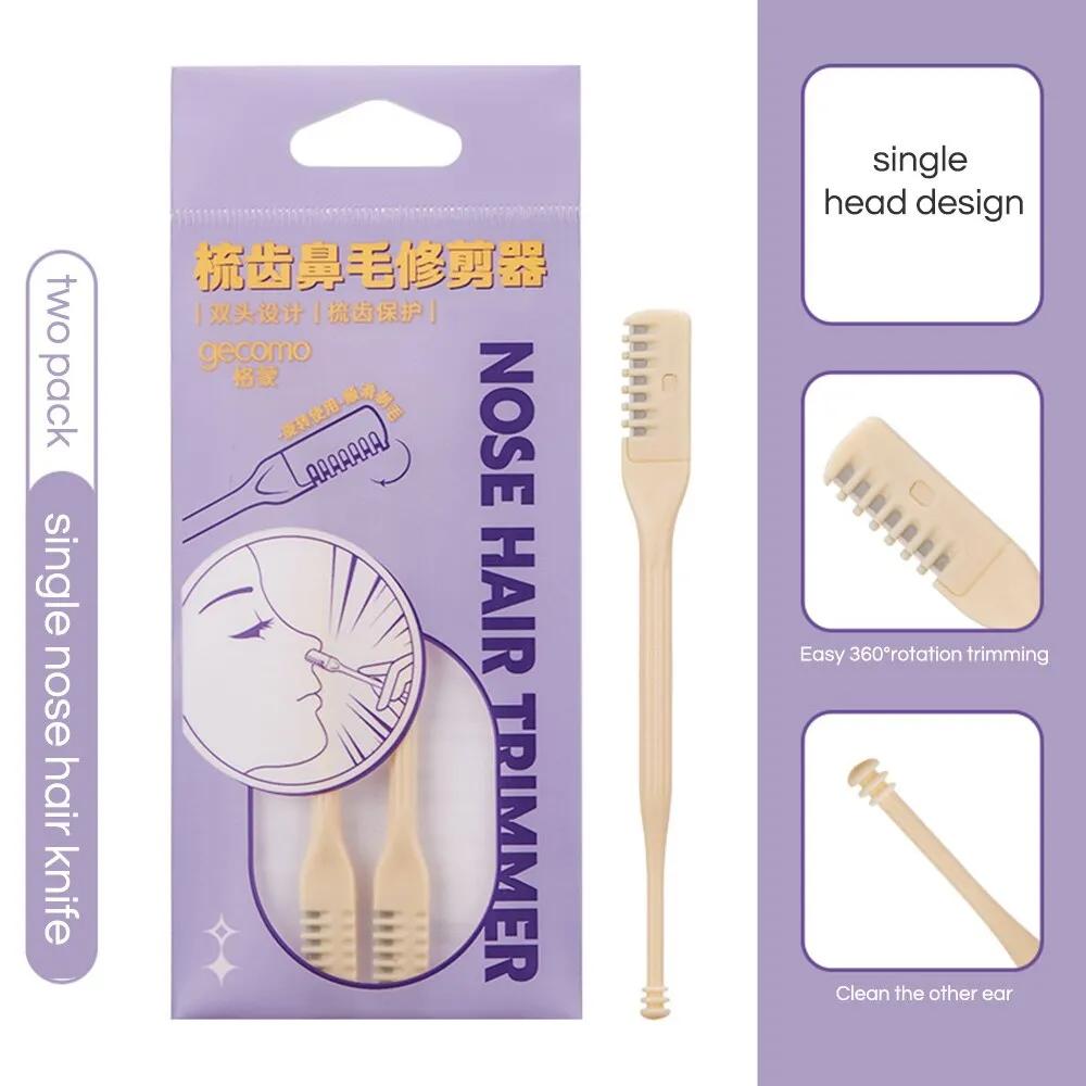GECOMO Comb Nose Hair Trimmer Nose Hair Scraper Clean Nose Hair Trimmer Shaving Scissors Two Packs